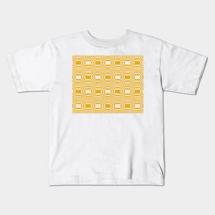 Modern Ochre Finnish Jute Pattern - Contemporary Design with Fibre Texture Kids T-Shirt